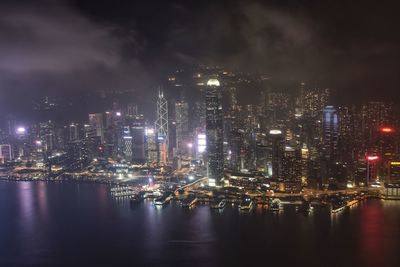 Illuminated city at night