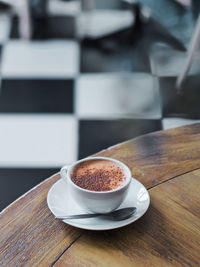 Close-up of coffee on table