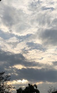 Low angle view of silhouette trees against sky during sunset