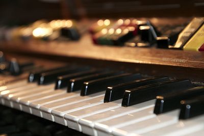 Detail shot of piano keys