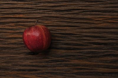 High angle view of apple on table