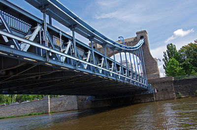 Low angle view of bridge over river