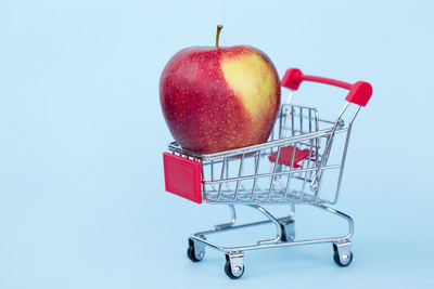 Close-up of apple against white background