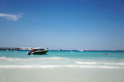 View of boats in sea