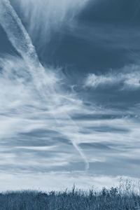 Sky in cirrus clouds in classic blue