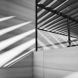 High angle view of staircase with light play