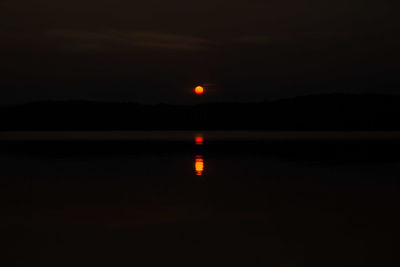 Scenic view of lake at sunset