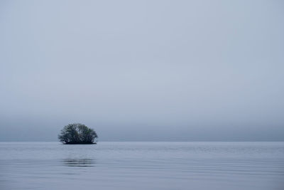 Scenic view of sea against sky during winter