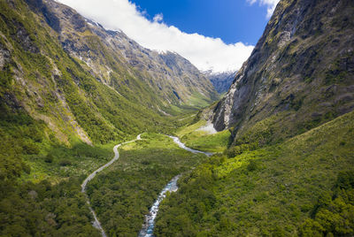 Scenic view of mountains against sky