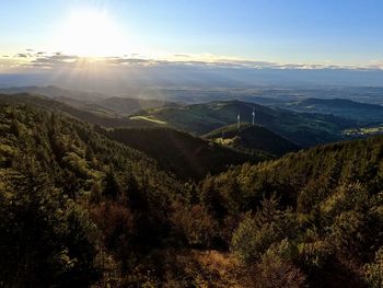 High angle view of landscape against sky