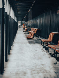 Empty chairs in restaurant