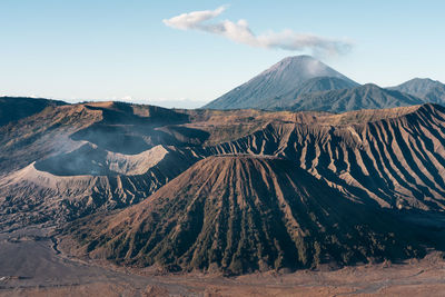 Panoramic view of arid landscape against sky