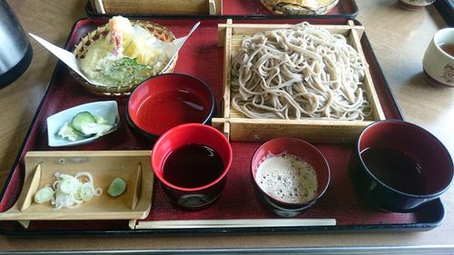 Close-up of food on table