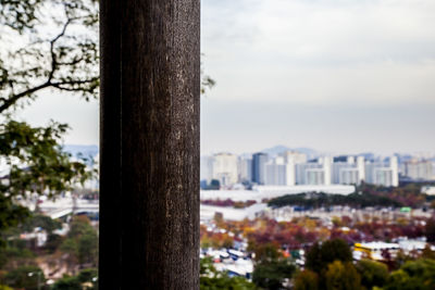 Close up of built structure in city