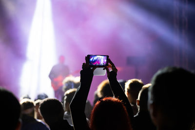 Group of people at music concert