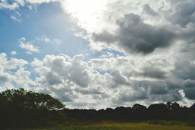 Scenic view of landscape against cloudy sky