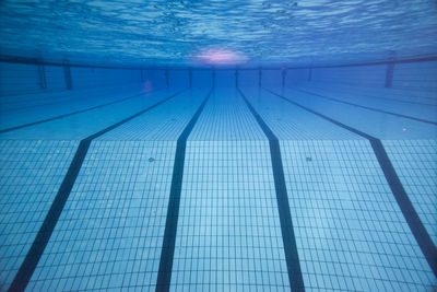 Swimming pool against blue sky