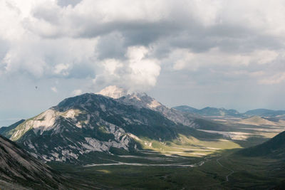 Scenic view of mountains against sky