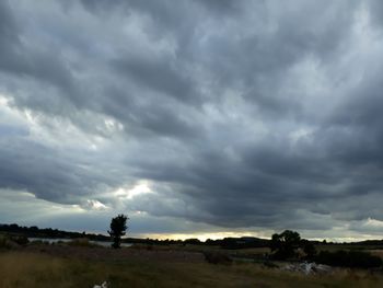 Storm clouds over land