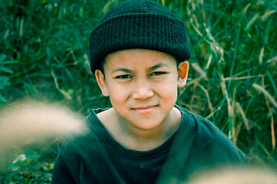 Portrait of boy smiling