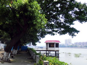 Built structure with trees in background