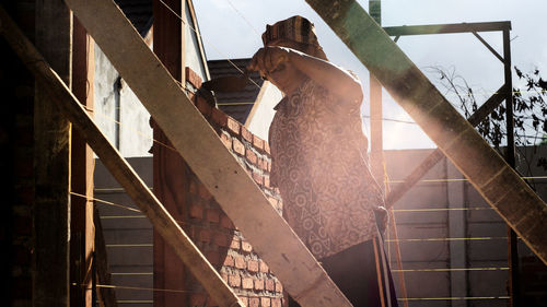 Low angle view of staircase in building