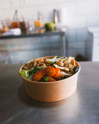 Close-up of fruits in bowl on table