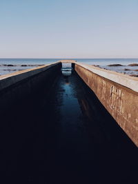 View of calm sea against clear sky