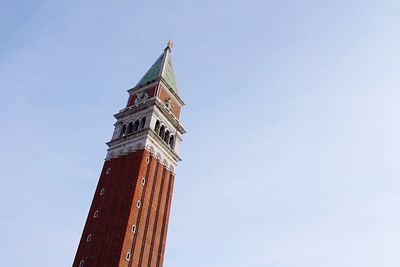 Low angle view of tower against clear sky