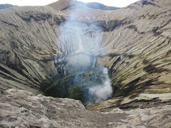 Scenic view of volcanic mountain