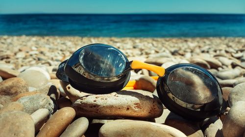 Close-up of pebbles at beach