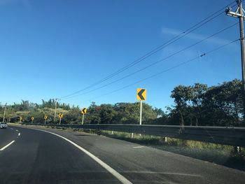 Road against clear sky