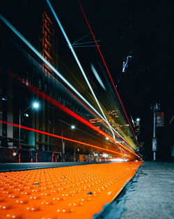 Low angle view of illuminated long exposure 