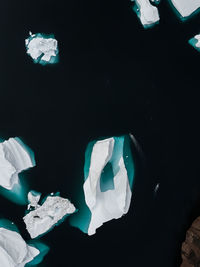 Arctic icebergs from above, captured by drone