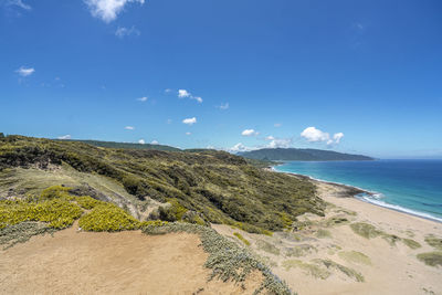 Scenic view of beach against sky