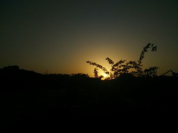 Silhouette landscape at sunset