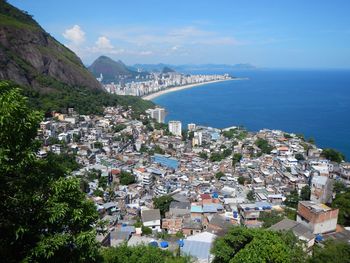 Aerial view of city at waterfront