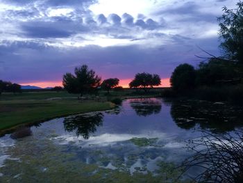 Reflection of clouds in lake