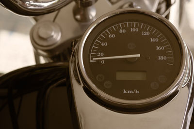 Close-up of speedometer