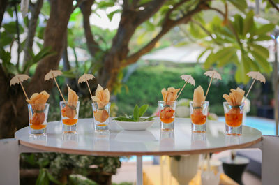 Variety of food on table