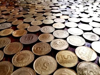 Full frame shot of coins