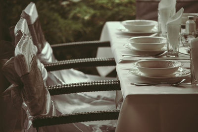 Close-up of coffee cup on table