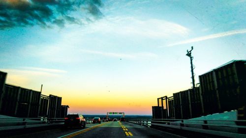 Road against sky during sunset