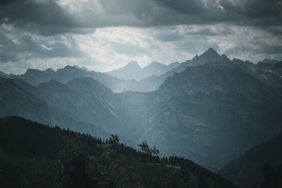 Scenic view of mountains against sky