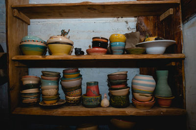 Close-up of containers on table