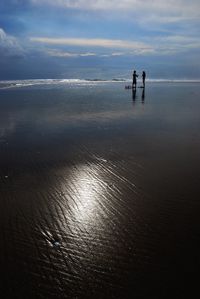 Scenic view of sea during sunset