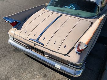 High angle view of car on road