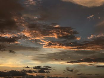 Low angle view of sky during sunset