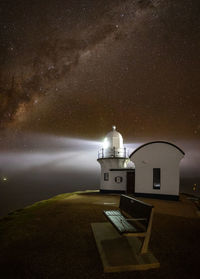 Scenic view of sea against sky at night