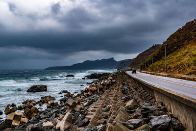 Scenic view of beach against sky